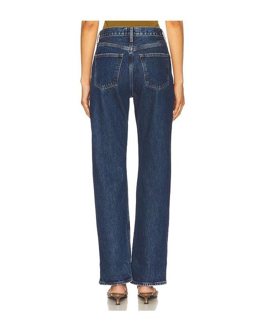 Agolde Blue Organic Cotton Wide Leg Jeans