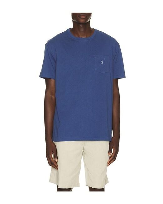 Polo Ralph Lauren Blue Crewneck Pocket T-Shirt for men