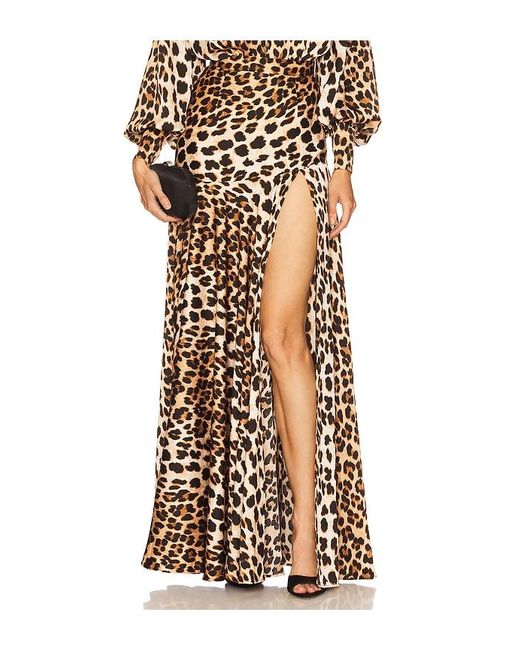 Bronx and Banco Cleopatra Leopard Maxi Skirt Multicolor