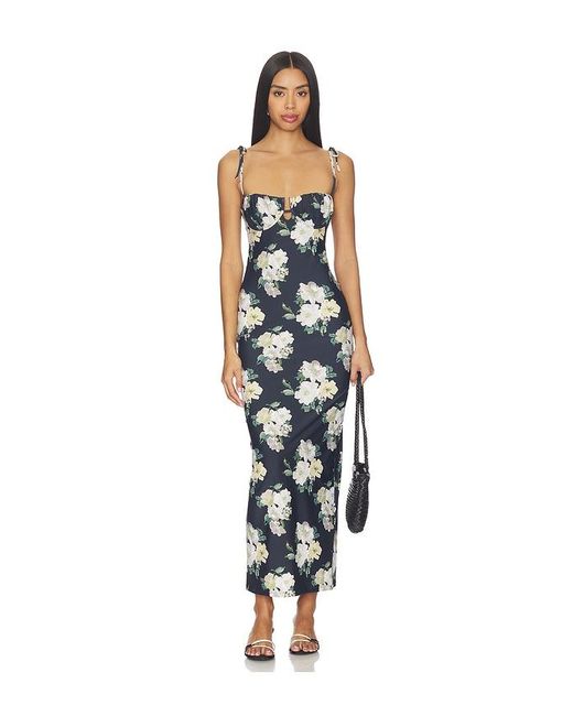 Montce Blue Petal Long Slip Dress