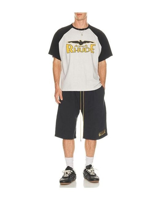Rhude Black 4X4 Spirit Raglan Tee for men