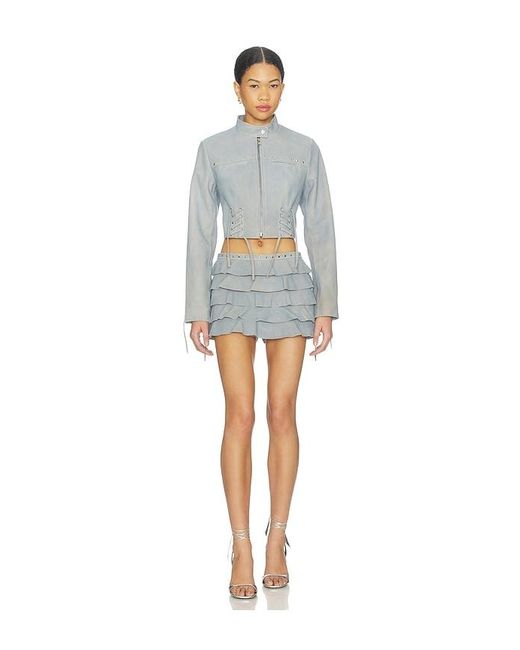 Lamarque White X Revolve Silvina Suede Biker Jacket