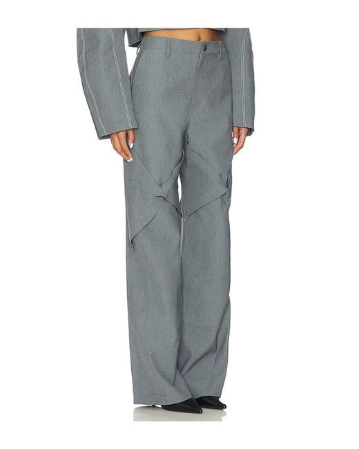 Kate Barton Gray Draped Specialty Denim Trouser