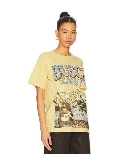 Junk Food Yellow Busch Light Deer Tee for men