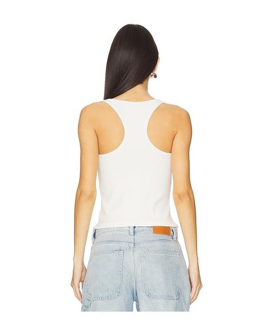 A.Brand White Addison Racer Top