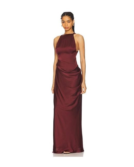 Ceren Ocak Red Satin Dress