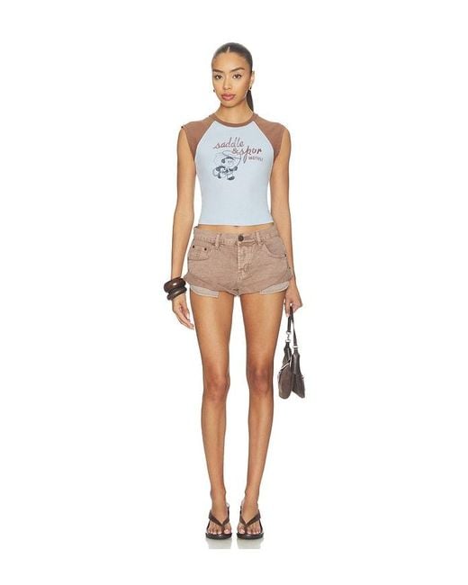 Daydreamer Blue Saddle & Spur Motel Raglan Tank Top
