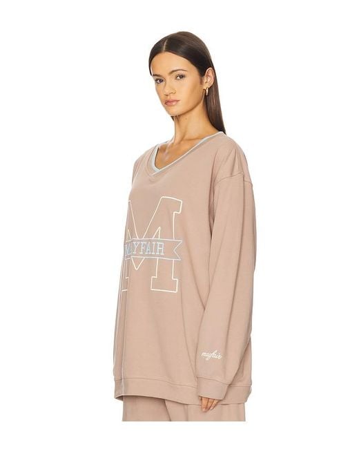 The Mayfair Group Natural Mayfair Angels V Neck Sweatshirt