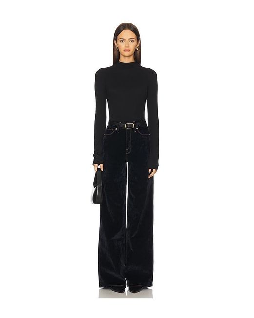 GOOD AMERICAN Black Good Skate Velvet Denim Jeans