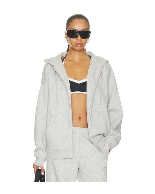 WellBeing + BeingWell White Murphy Oversized Full Zip Hoodie
