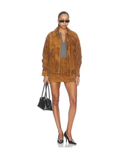 AEXAE Multicolor Lamb Leather Suede Mini Skirt