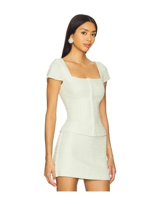 Amanda Uprichard White Short Sleeve Antonia Top