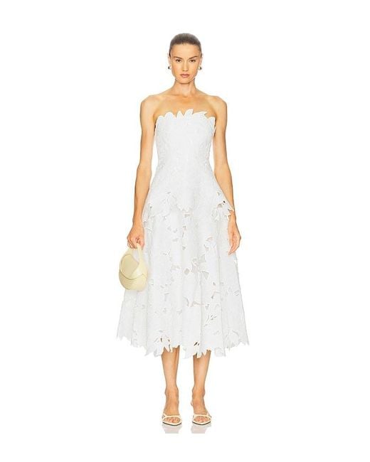 Jonathan Simkhai White Midi-Kleid Audrey