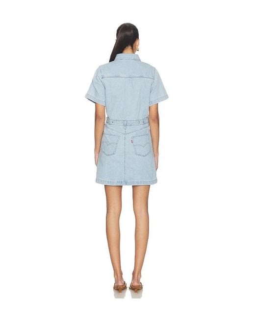 Levi's Blue Short Sleeve Logan Western Dress