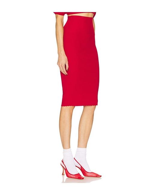 Helsa Red Luella Midi Skirt