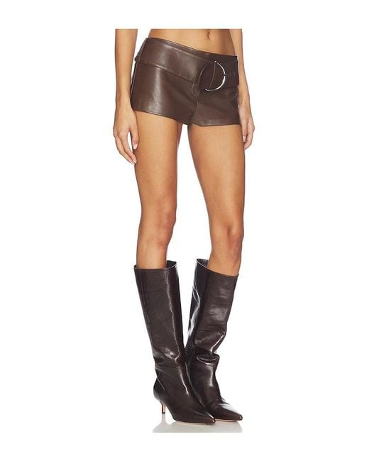 Lamarque Black X Revolve Halima Faux Leather Belted Hot Short