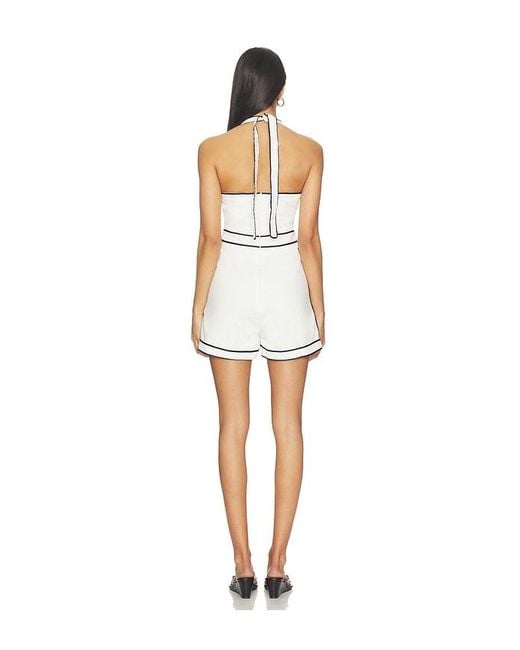 Line & Dot White Anchor Romper