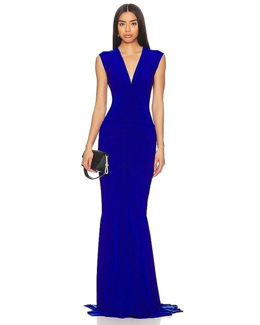 blue norma kamali dress Norma Kamali Strapless Diana Gown XL main image 1