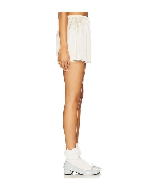 DONNI. White Silk Lace Tap Short