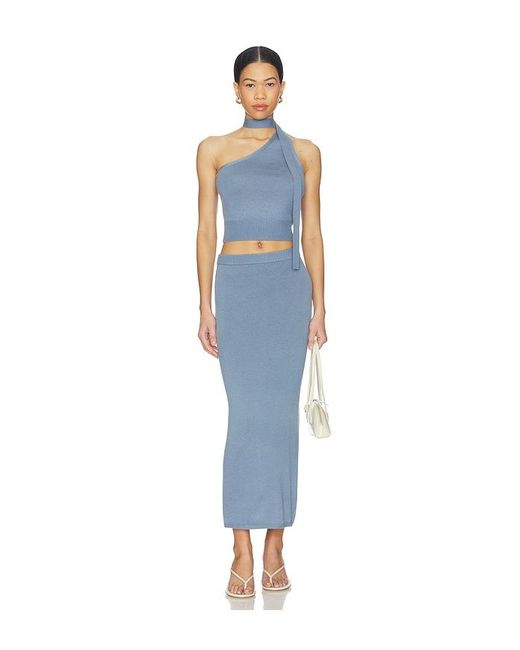 Lovers + Friends Blue Genie Pull On Maxi Skirt