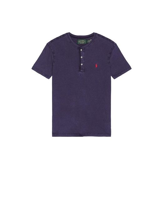 Polo Ralph Lauren Blue Short Sleeve Slub Jersey Henley Tee for men