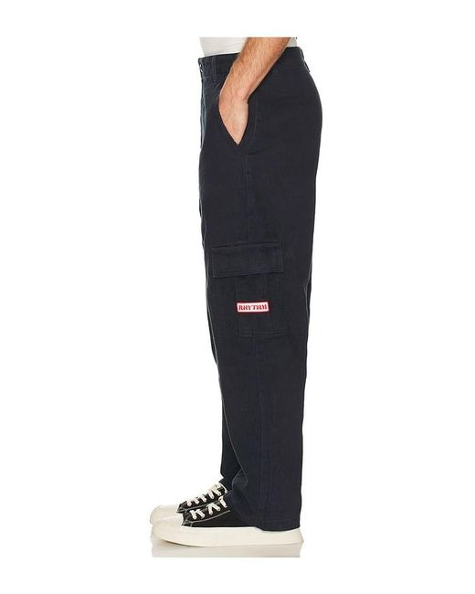 Rhythm Black Mechanics Cargo Pant for men