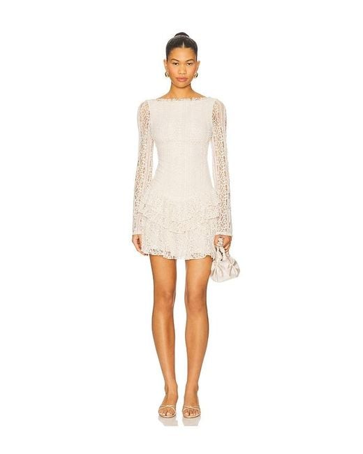 Free People White Tabby Lace Mini Dress