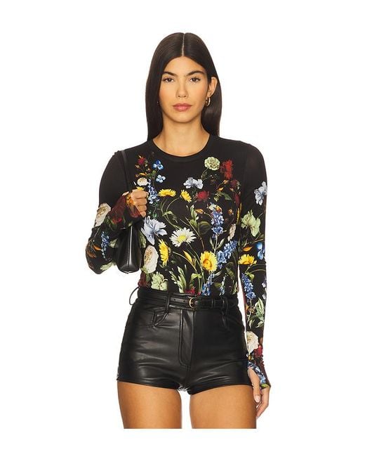 Olea Crew Neck Bodysuit En Color Negro Talla (También En M, S, Xs) Alice + Olivia de color Black