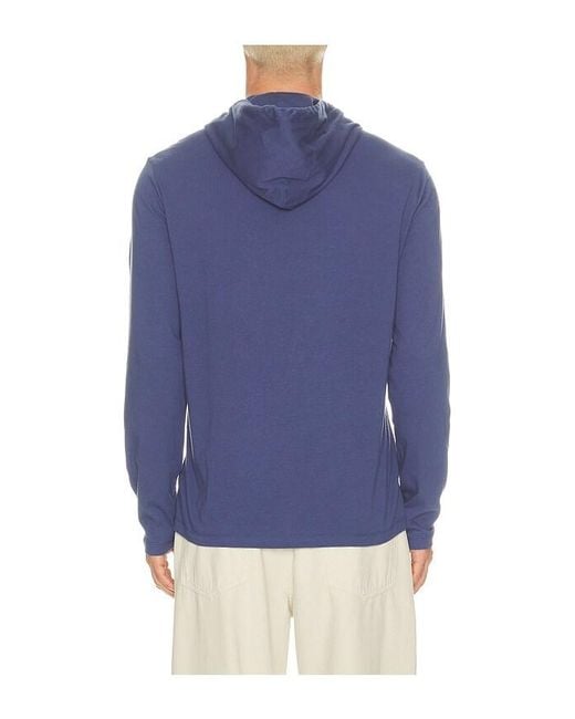 Polo Ralph Lauren Blue Long Sleeve Jersey Knit Litchfield Bear Graphic T-Shirt With Hood for men