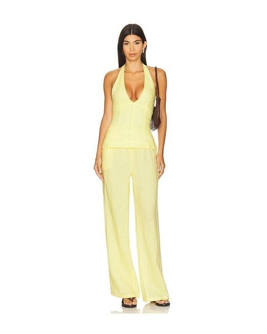 AEXAE Yellow X Revolve Halter Top