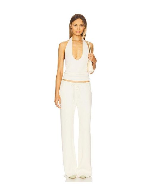 AYA MUSE White Knit Halter Top