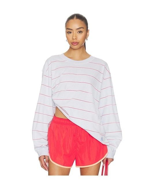 Free People Red X Fp Movement Printed Hustle Layer Top