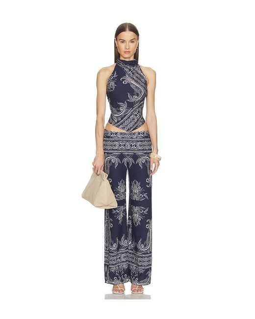 Amanda Uprichard Blue Arielle Pants