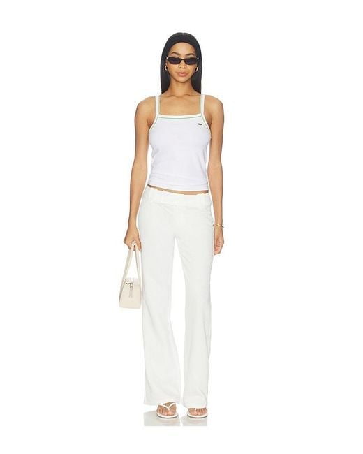 Lacoste White Jersey Tank