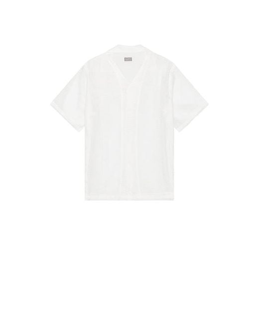 Saturdays NYC White Canty Mesh Short Sleeve Shirt for men