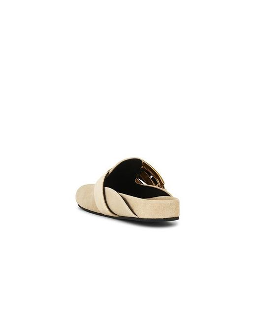 Balmain Metallic Anthem Flat Mule
