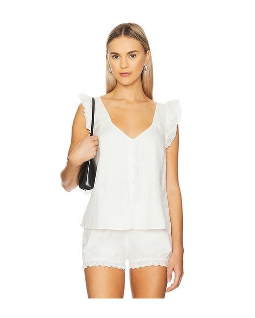 Sanctuary White Ärmelloses Oberteil Top