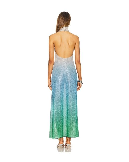Oseree Blue Lumiere Shade Turtleneck Dress