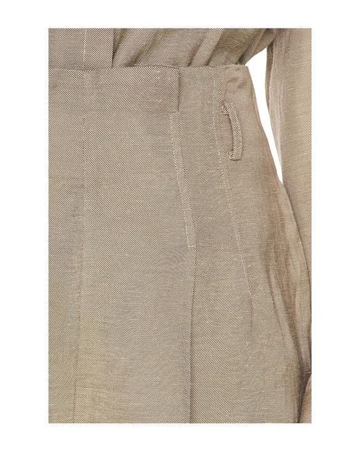 St. Agni White Melange Paperbag Waist Shorts