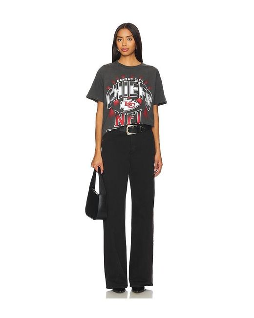 Junk Food Black Vintage Graphic Football Tee for men