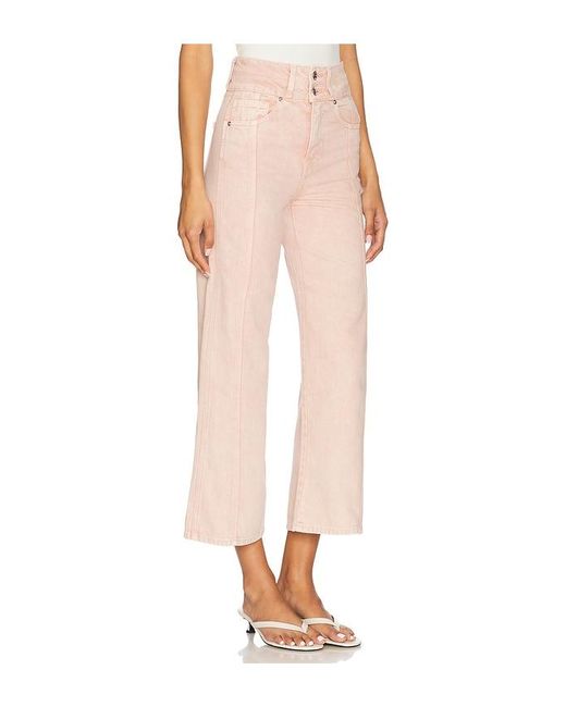 Veronica Beard Multicolor Taylor Cropped High Rise Wide Leg Jeans
