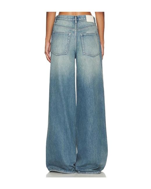GRLFRND Blue Luna Mid Rise Baggy Wide Leg Jeans
