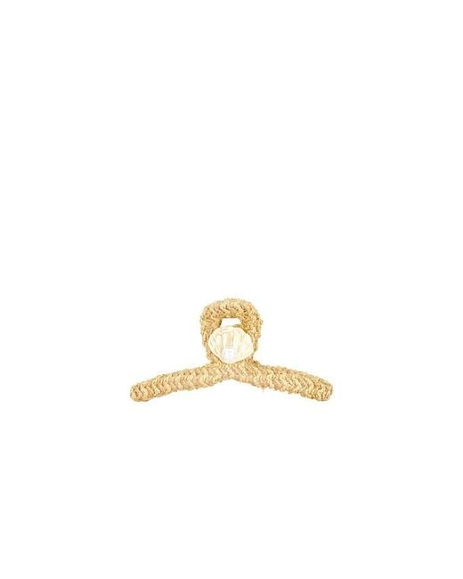 Lele Sadoughi Metallic Raffia Shell Claw Clip