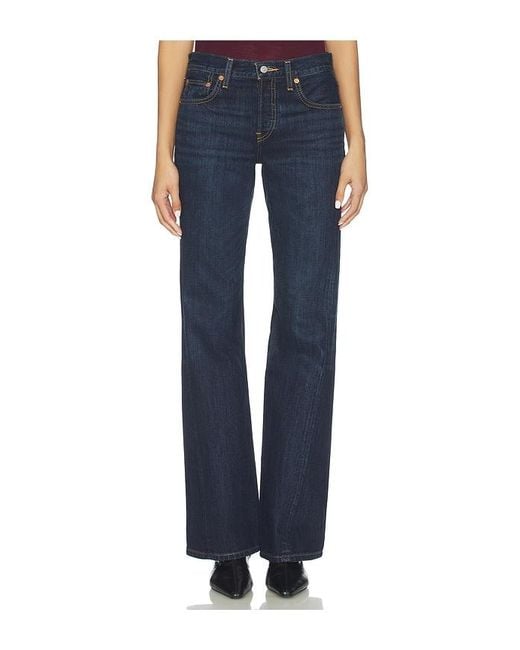 Re/done Blue Twisted Mid Rise Bootcut Jeans