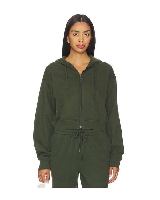 Beyond Yoga Green Luxe Fleece Zip Up Hoodie