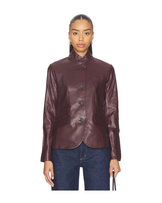 Rag & Bone Purple Slade Leather Blazer