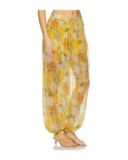 VERANDAH Yellow Floral Balloon Pants