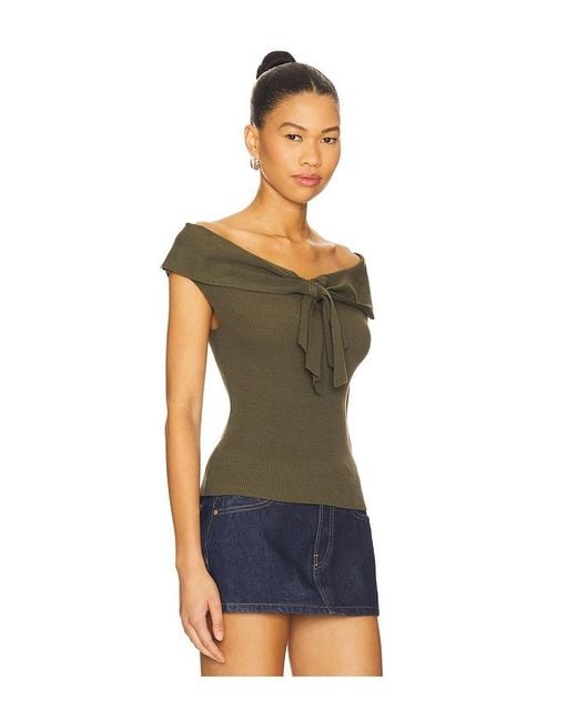 Line & Dot Green Parcie Top