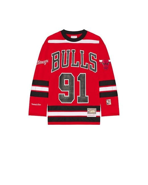 Mitchell & Ness Red Nba Bulls Dennis Rodman Maxxed Out Jersey for men