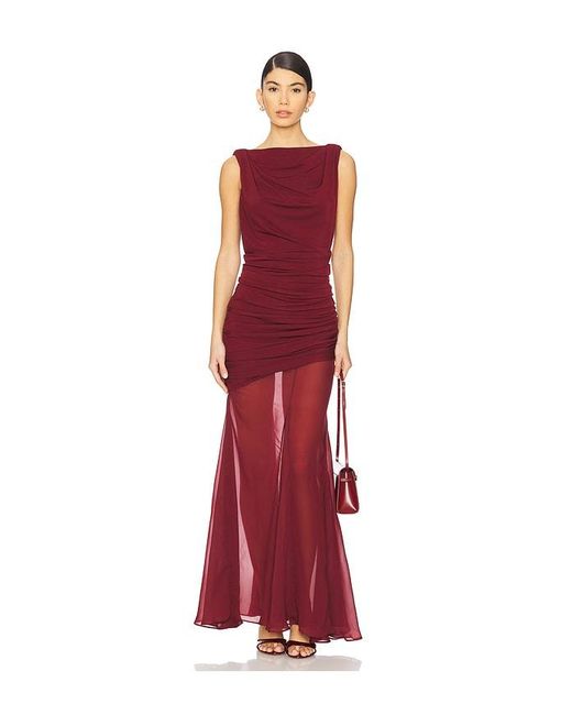 L'academie Red 'Academie Enoa Midi Dress